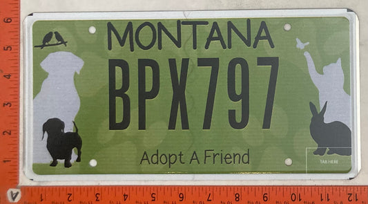 Undated Montana #BPX797 Passenger License Plate