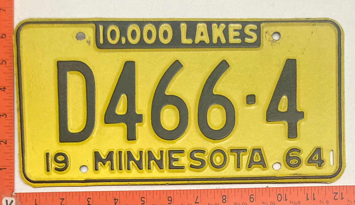 1964 Minnesota #D466-4 DEALER License Plate