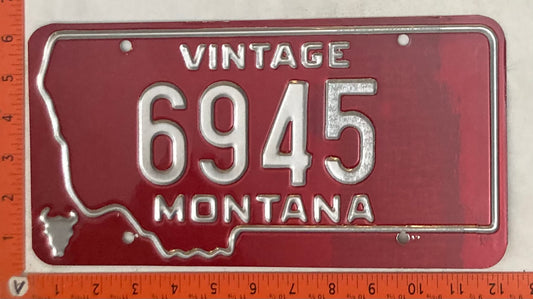 Undated Montana #6945 Vintage Passenger License Plate