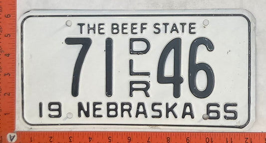 1965 Nebraska #71 D/L/R 46 Dealer License Plate