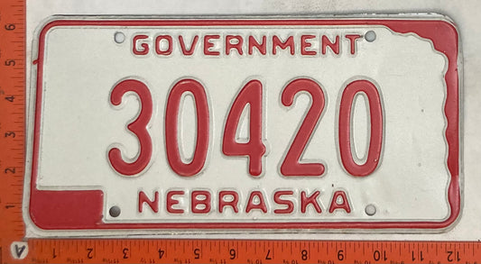 Undated Nebraska #30420 Government License Plate