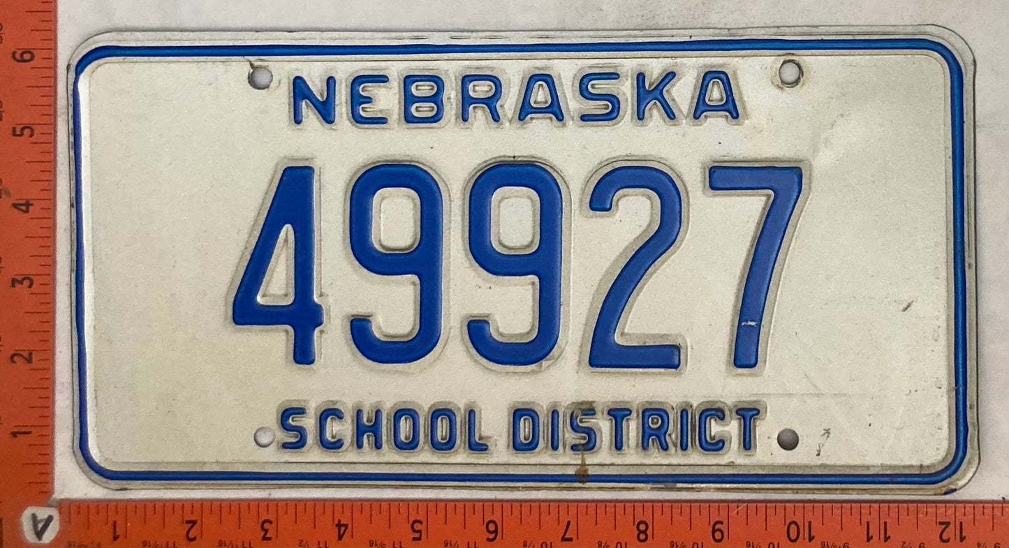 Undated Nebraska #39927 School District License Plate