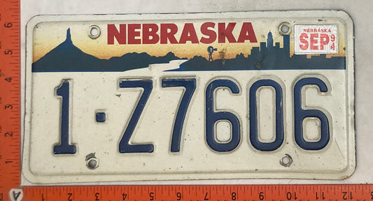 1994 Nebraska #1-Z7606 Passenger License Plate