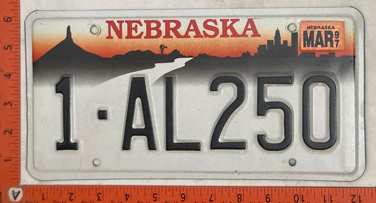 1997 Nebraska #1-AL250 Passenger License Plate