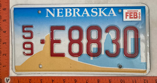 2000 Nebraska #5/9-E8830 Passenger License Plate