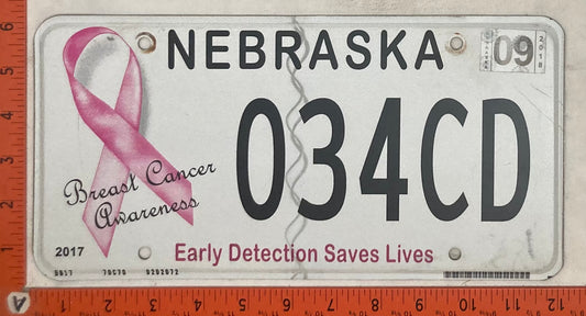 2018 Nebraska #034CD Passenger License Plate