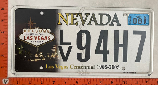 2005 Nevada #L/V94H7 Passenger License Plate