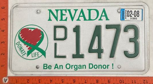 2008 Nevada #D/L 1473 Passenger License Plate
