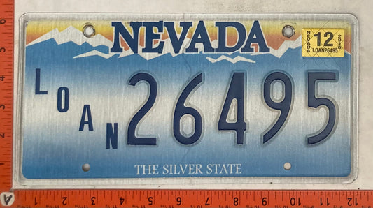 2016 Nevada #L/O/A/N 26495 Passenger License Plate