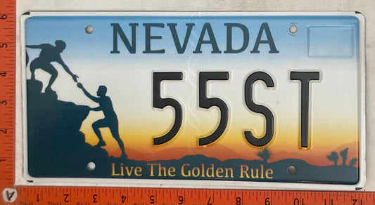 Undated Nevada #55ST Passenger License Plate