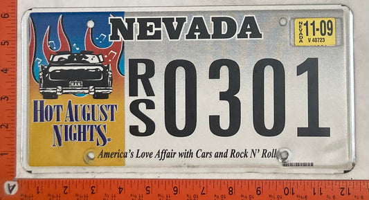 2009 Nevada #R/S 0301 Passenger License Plate