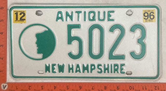 1996 New Hampshire #5023 Antique Passenger License Plate