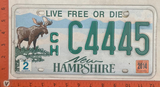 2014 New Hampshire #C/H C4445 Passenger License Plate