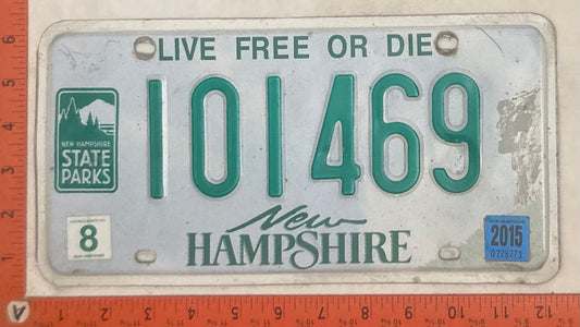 2015 New Hampshire #101469 Passenger License Plate