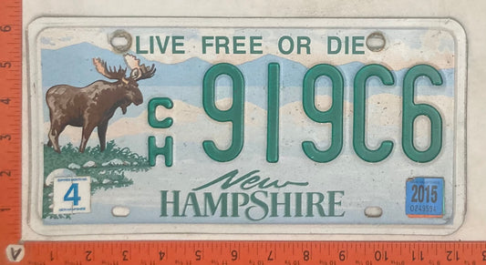 2015 New Hampshire #C/H 919C6 Passenger License Plate