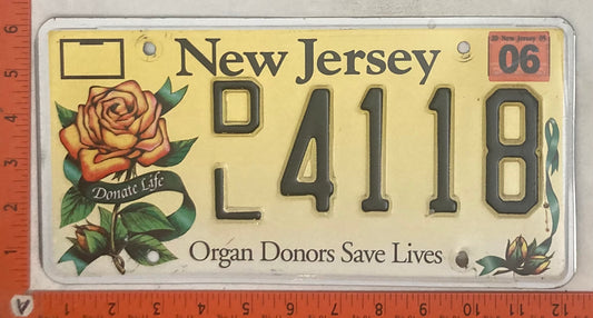 2006 New Jersey #D/L 4118 Passenger License Plate