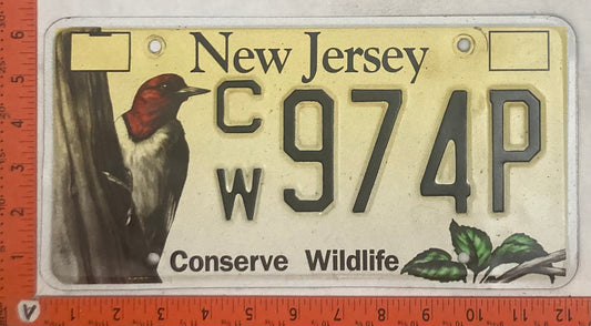 Undated New Jersey #C/W 974P Passenger License Plate