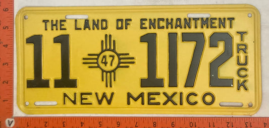 1947 New Mexico #11 1I72 Truck License Plate