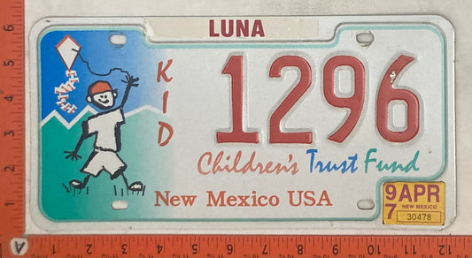 1997 New Mexico #1296 Passenger License Plate