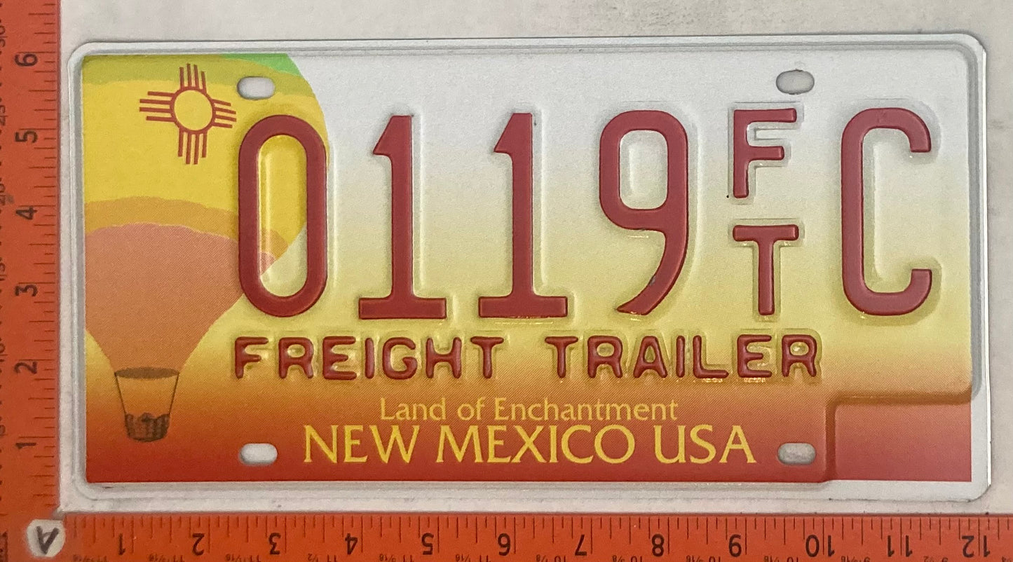 Undated New Mexico #0119 F/T C Freight Trailer License Plate