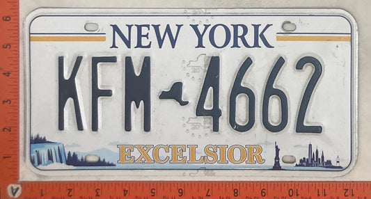 Undated New York #KFM-4662 Passenger License Plate