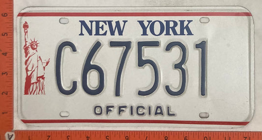 Undated New York #C67531 Official License Plate