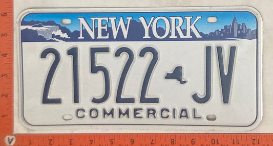 Undated New York #21522-JV Commercial License Plate
