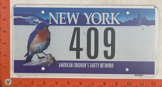 Undated New York #409 Passenger License Plate