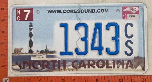 2015 North Carolina #1343 C/S Passenger License Plate