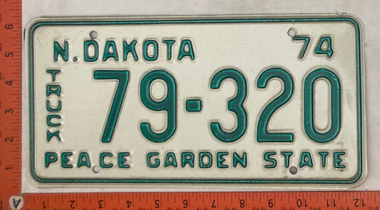 1974 North Dakota #79-320 Truck License Plate
