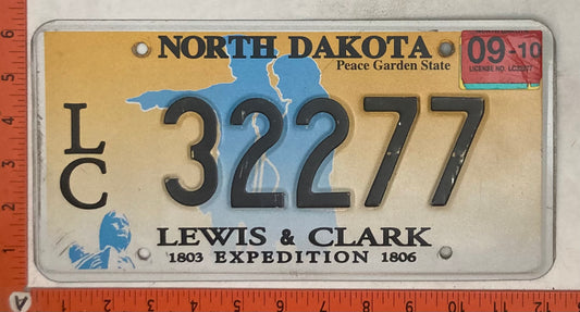 2010 North Dakota #L/C 32277 Passenger License Plate