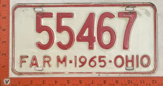 1965 Ohio #55467 Farm License Plate
