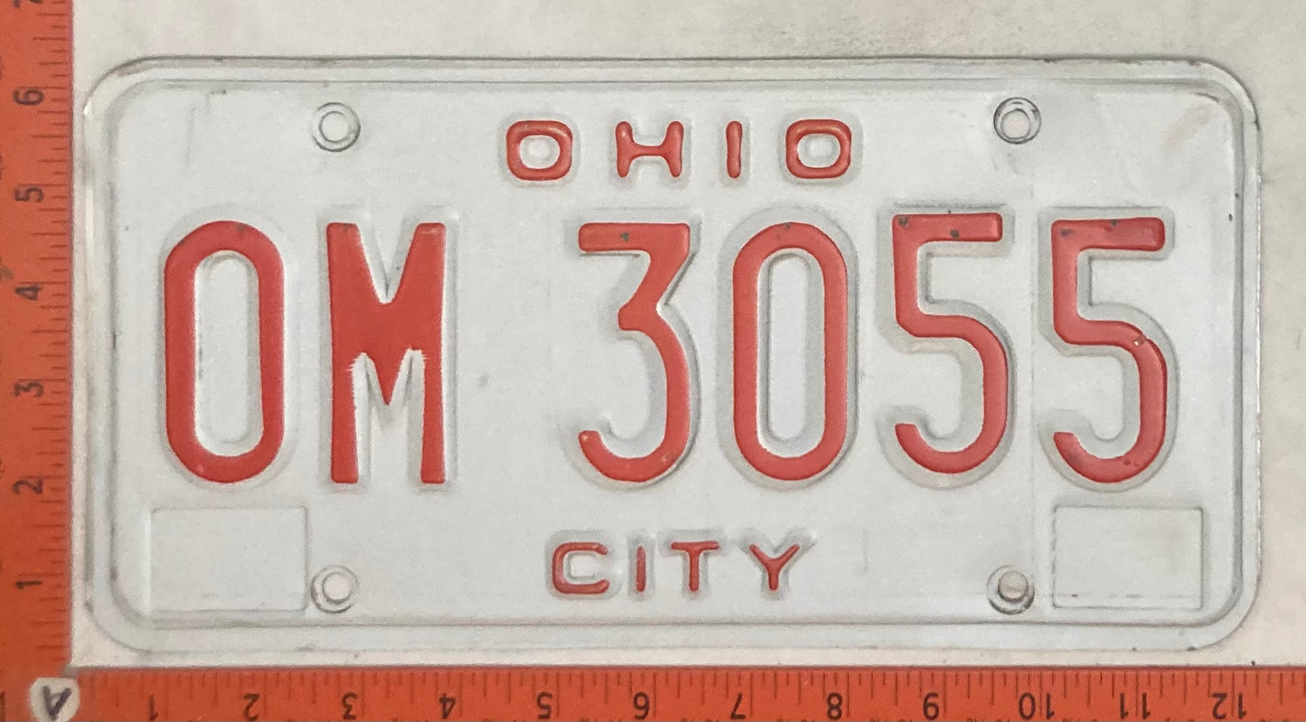Undated Ohio #OM 3055 City License Plate