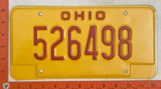 Undated Ohio #526498 DUI Passenger License Plate