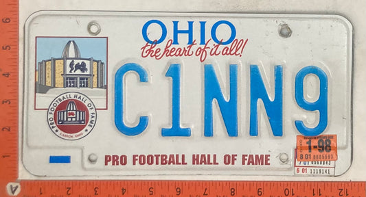 1998 Ohio #CINN9 Passenger License Plate (Vanity)