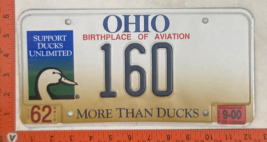 2000 Ohio #160 Passenger License Plate