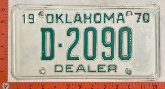 1970 Oklahoma #D-2090 Dealer License Plate