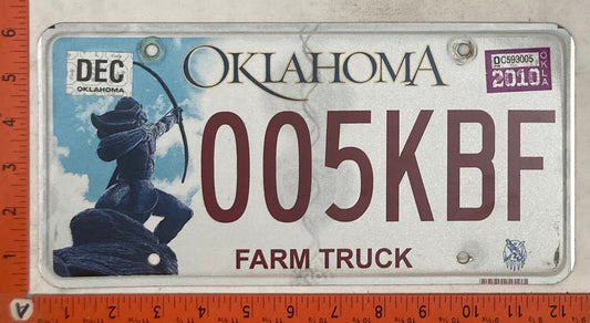 2010 Oklahoma #005KBF Farm Truck License Plate