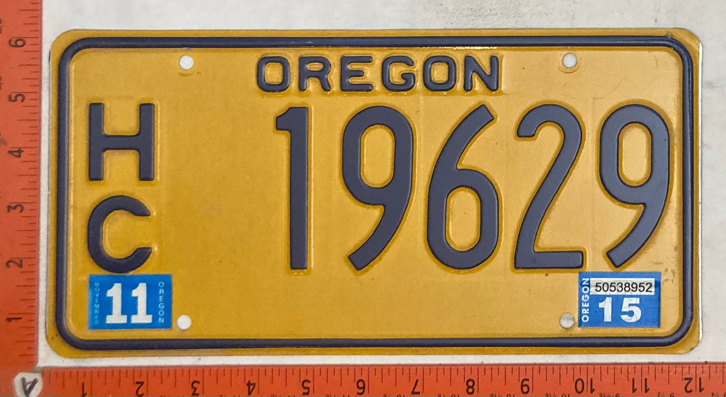 2015 Oregon #H/C 19629 Passenger License Plate