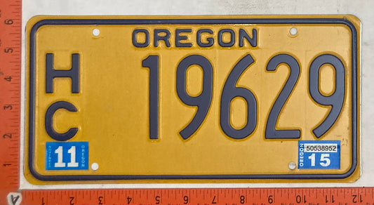 2015 Oregon #H/C 19629 Passenger License Plate