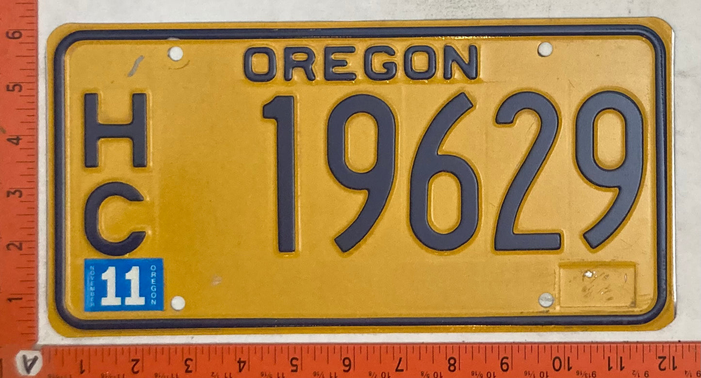 Undated Oregon #H/C 19629 Passenger License Plate