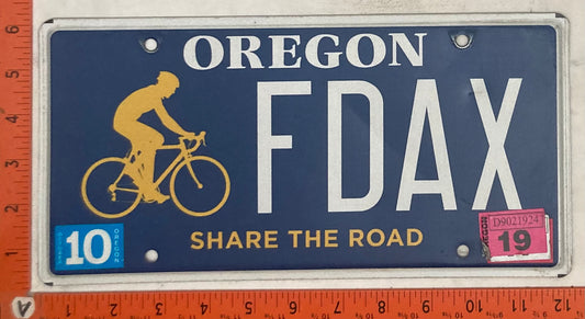 2019 Oregon #FDAX Passenger License Plate (Vanity)
