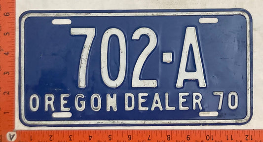 1970 Oregon #702-A Dealer License Plate