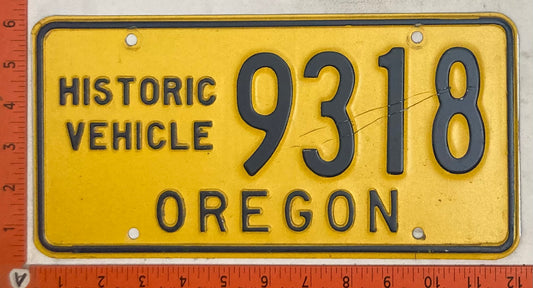 Undated Oregon #9318 Historic Vehicle Passenger License Plate