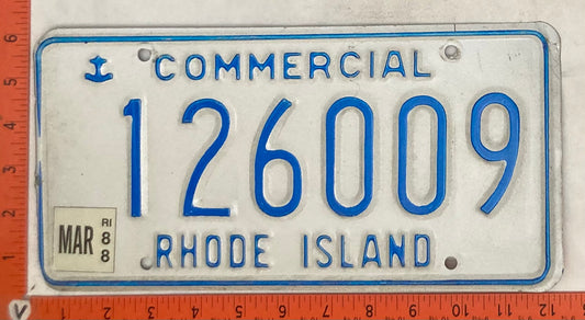 1988 Rhode Island #126009 Commercial License Plate