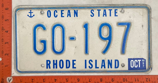 1997 Rhode Island #GO-197 Passenger License Plate
