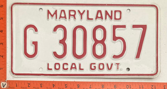 1976 Maryland #G 30857 Local Government License Plate