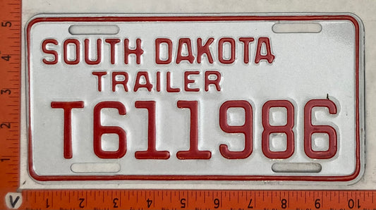 Undated South Dakota #T611986 Trailer License Plate