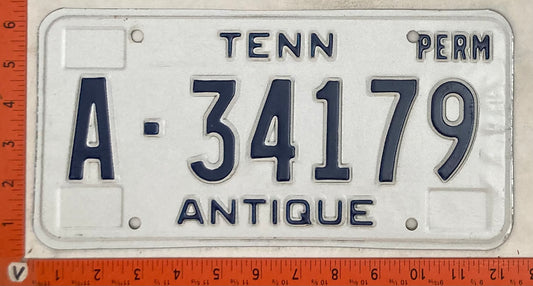 Undated Tennessee #A-34179 Antique Auto Passenger License Plate