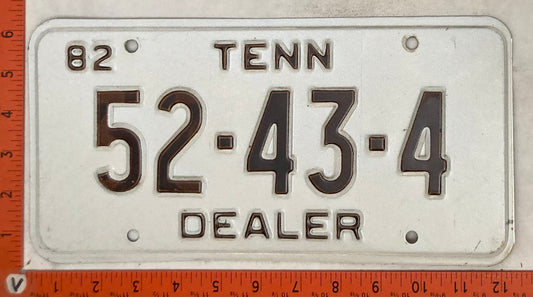 1982 Tennessee #52-43-4 Dealer License Plate